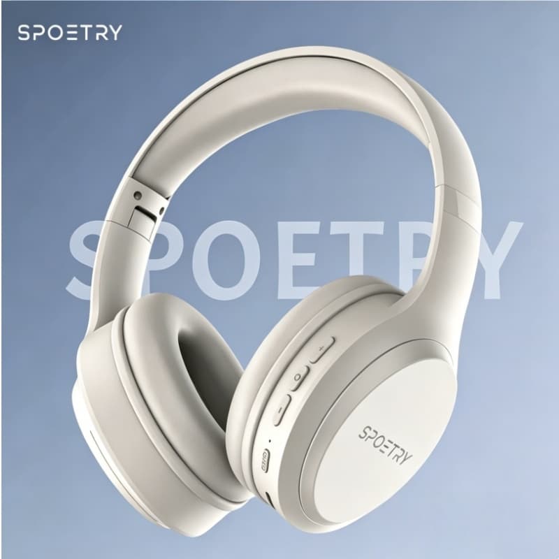 Fone De Ouvido Bluetooth SPOETRY Com Cancelamento De Ruído Confortável Para Estudo Home Office E Trabalho