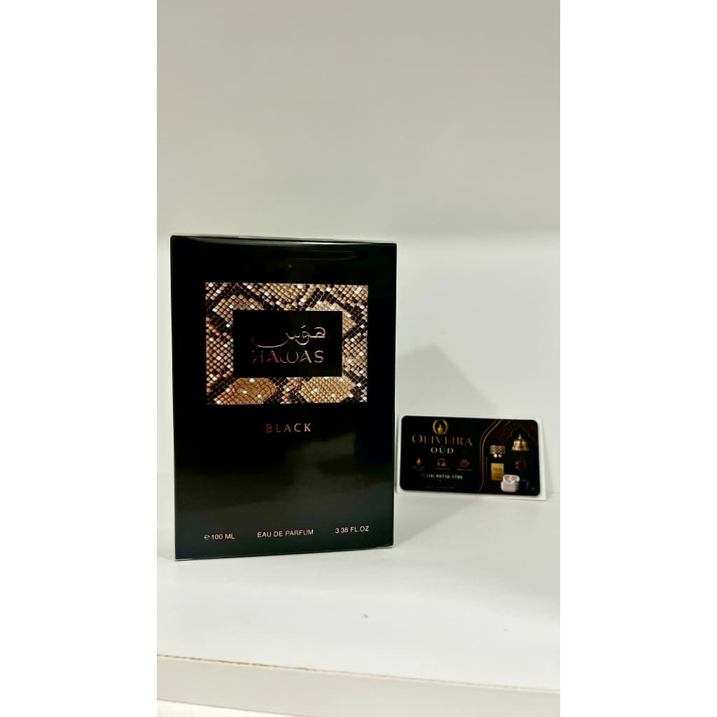 Hawas Black Eau de Parfum 100ml – Perfume Árabe Masculino Importado Intenso Sofisticado Alta Fixação