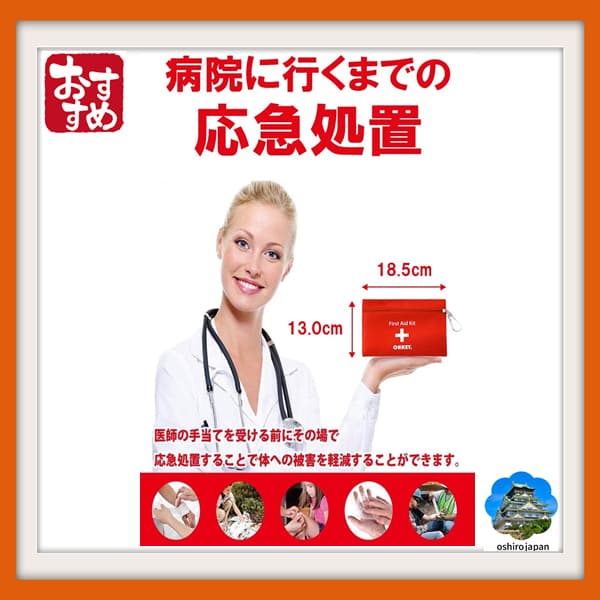 【Direto do Japão】[Supervisionado por Especialista em Prevenção de Desastres] Kit de Primeiros Socorros OHKEY - Removedor de Veneno - Para Caminhadas, Atividades ao Ar Livre, Preparação para Desastres, Kit de Emergência - Apenas Itens Essenciais - Compacto