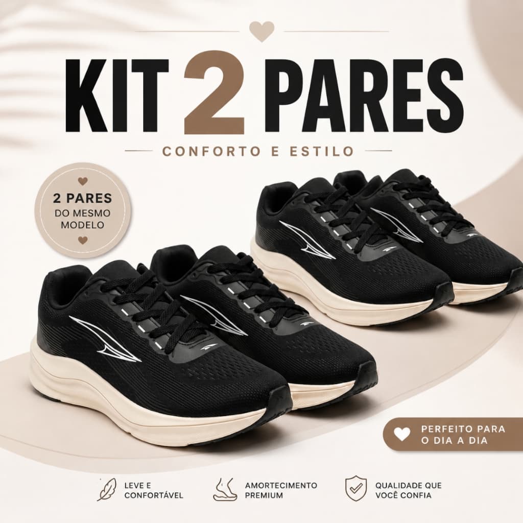 Kit 2 Pares Tênis Academia Musculação Treino Funcional Caminhada Leve Eva Macio