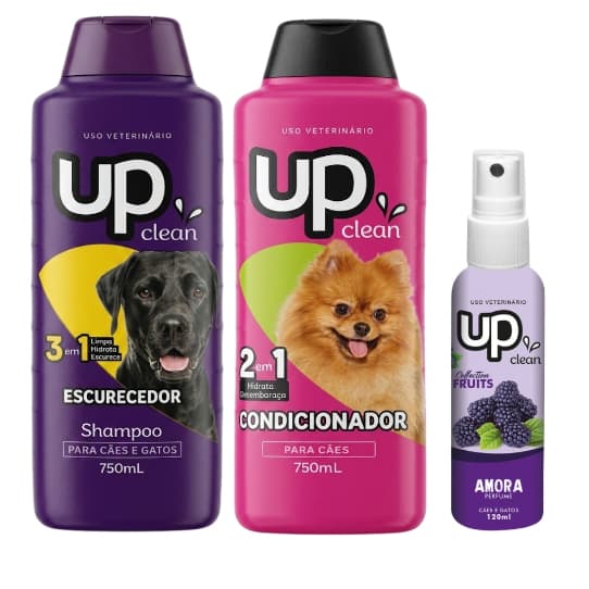 Kit Shampoo para cachorro Shampoo ESCURECEDOR 750ML + Condicionador 750ml +perfume 60ml