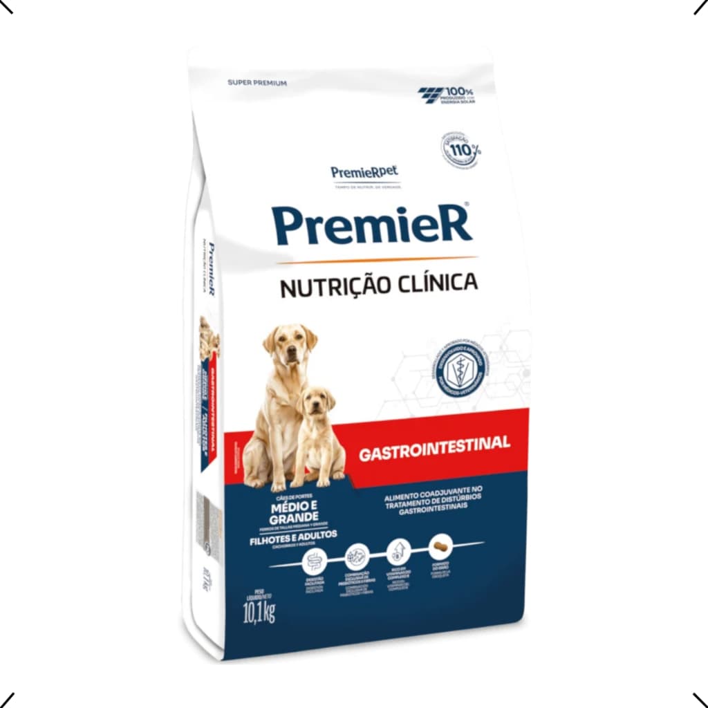 RAÇÃO PREMIER NUTRIÇÃO CLINICA GASTROINTESTINAL RAÇA MEDIA E GRANDE 10KG