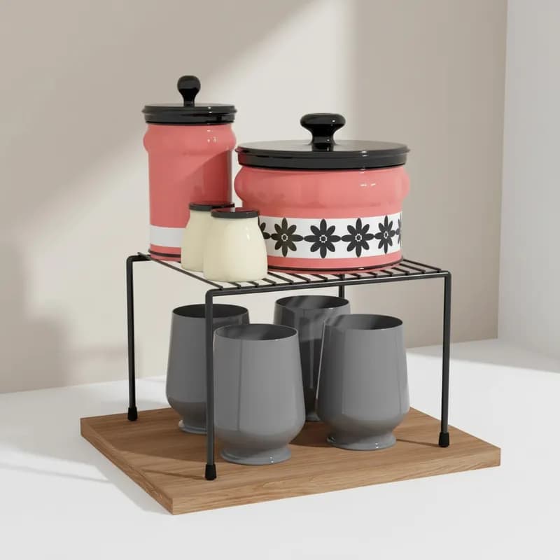Organizador Multiuso Armário Cozinha Prateleira Aramado Aço 22cm Utensílios Domésticos