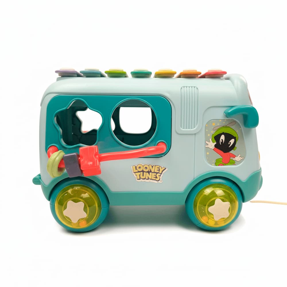 Brinquedo Carrinho ônibus Xilofone Looney Tunes Warner -EBN 