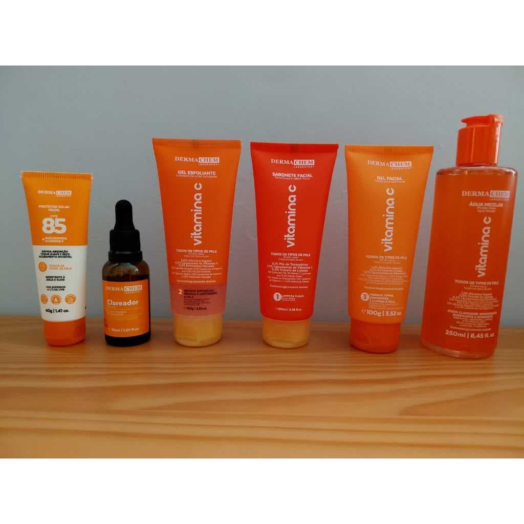 KIT DERMACHEM SKINCARE VITAMINA C +  PROTETOR FPS 85 40g  (Anti-idade e Clareador)
