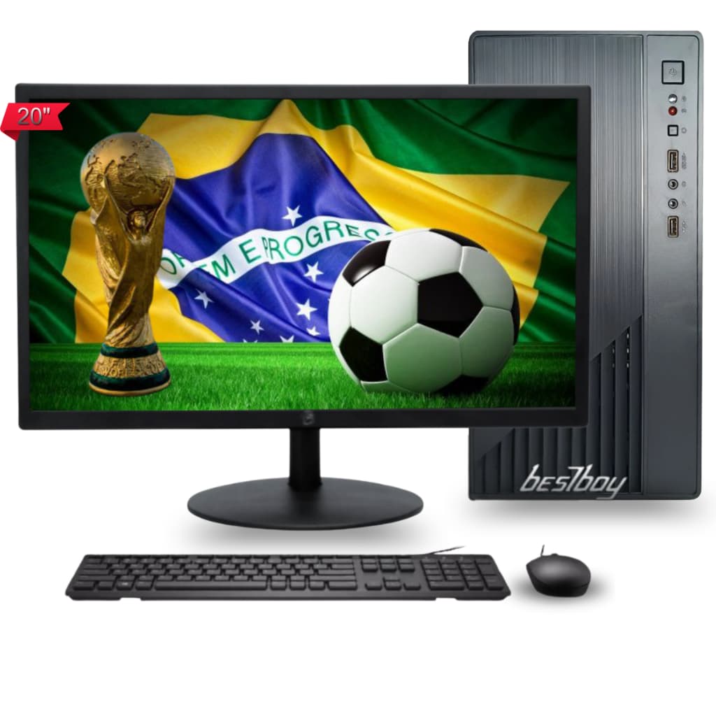 COMPUTADOR OFFICE COMPLETO BESTBOY INTEL CORE I5 4º 16GB RAM SSD 240GB TECLADO MOUSE MONITOR 20 PRET