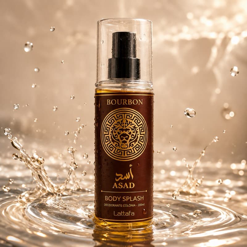 Asad Bourbon Body Splash Masculino 200ml Intenso Oriental Alta Fixação Similar Importado