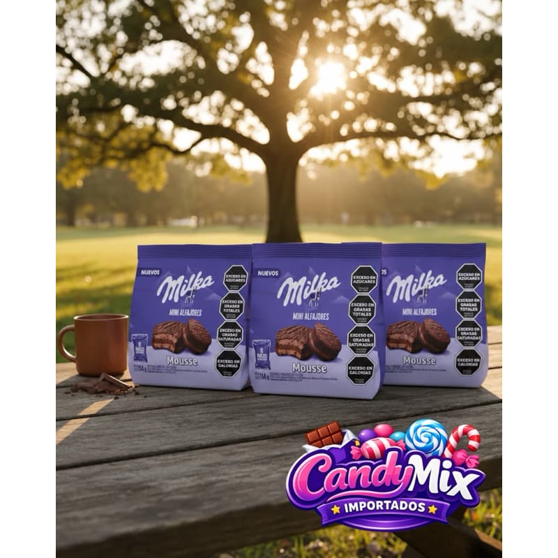 Kit 3 pacotes Mini Alfajor Milka Mousse 114gr cada Importado | Chocolate ao Leite Original
