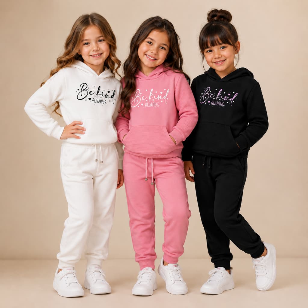 Conjunto Moletom Infantil Menina com Capuz do 04 ao 08 | Conjunto Moletom Quentinho Menina Inverno