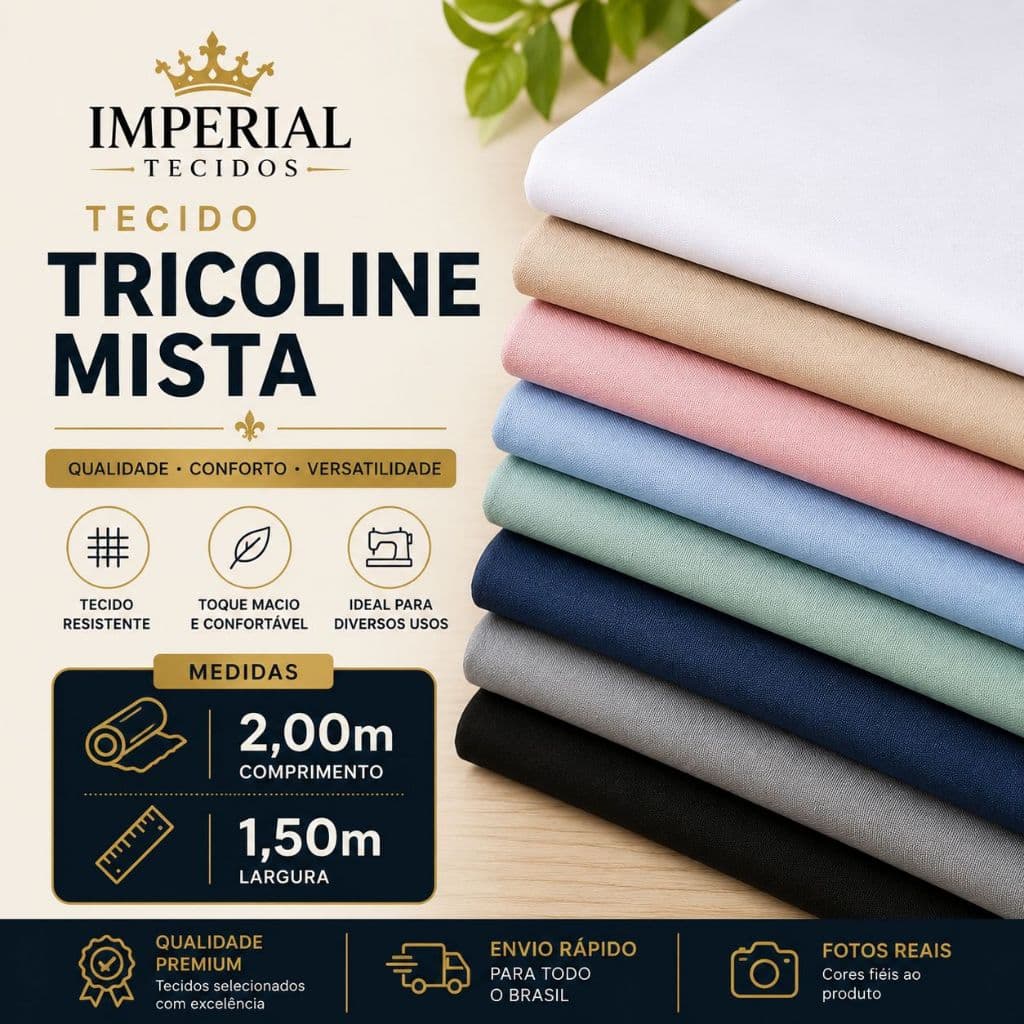 Tecido Tricoline Mista 2 Metros x 1,50m Largura Para Artesanato Costura Patchwork e Decoração