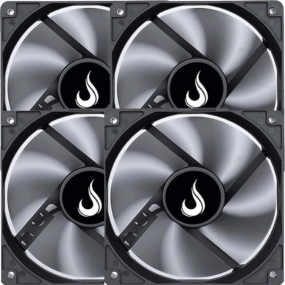 Kit 4 Cooler Fan 12cm 120mm Gabinete Gamer Pc S/ Led Rise Mode