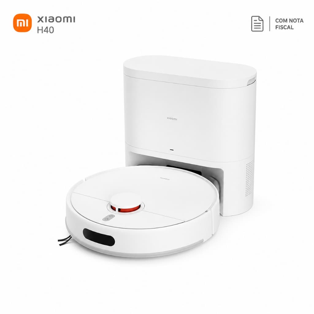 H40 10000pa Robô Aspirador de Pó Lançamento Branco - Com Base Autolimpante 127/220
