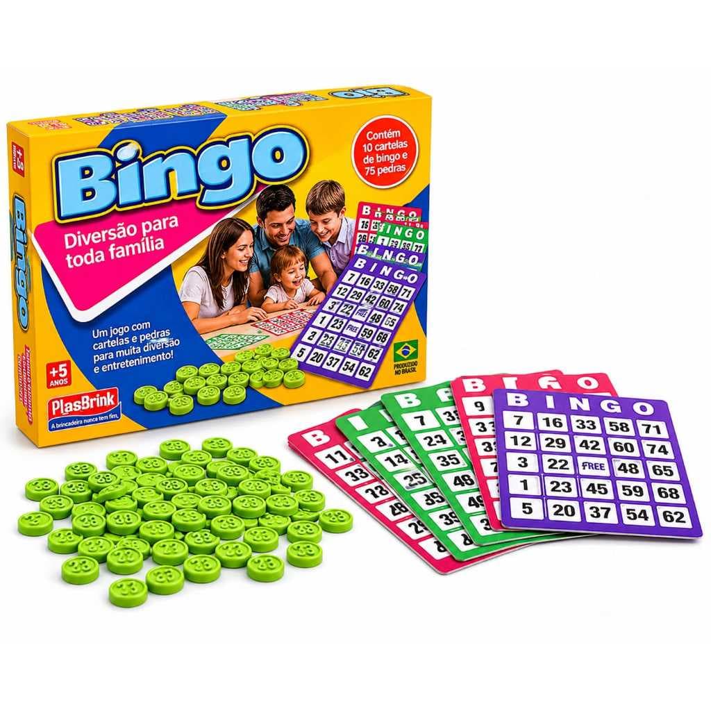 Jogo Bingo Diversão para Familia - Estimula Concentração e Desenvolvimento Cognitivo - 8 anos