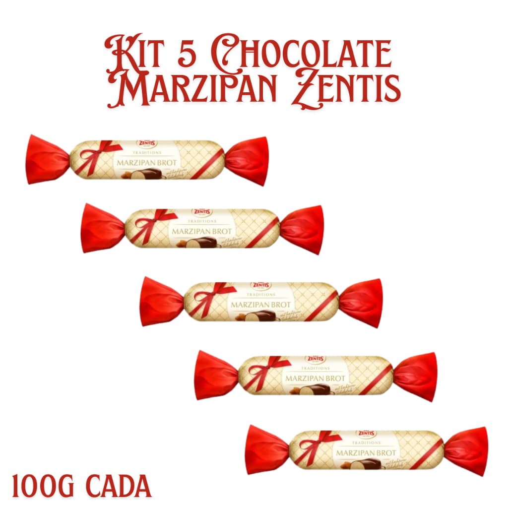 KIT 5 Chocolates com Marzipan Zentis Doce Alemão Importado 100g
