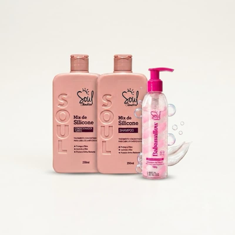 Kit Shampoo + Condicionador + Hidratante Soul Cosméticos Original