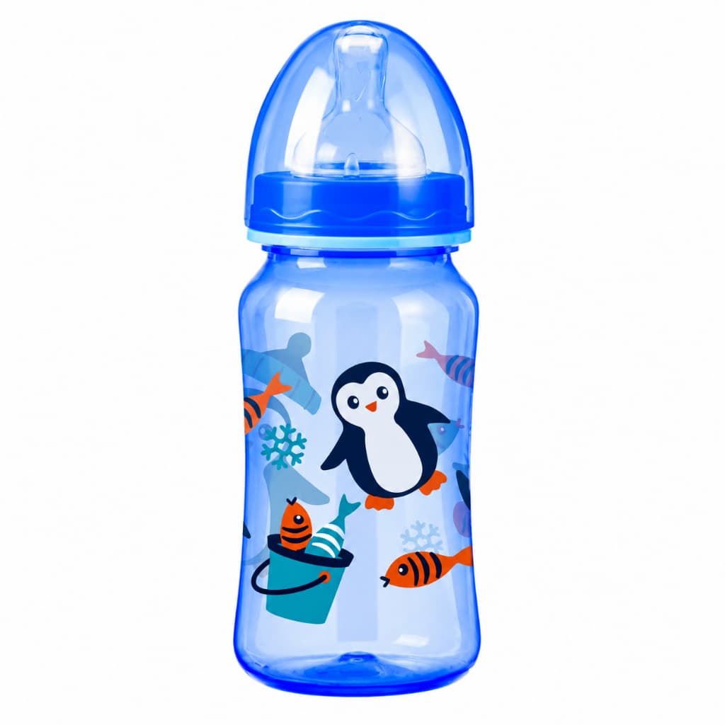 Mamadeira 270ml Bico Silicone Macio Bebê Azul