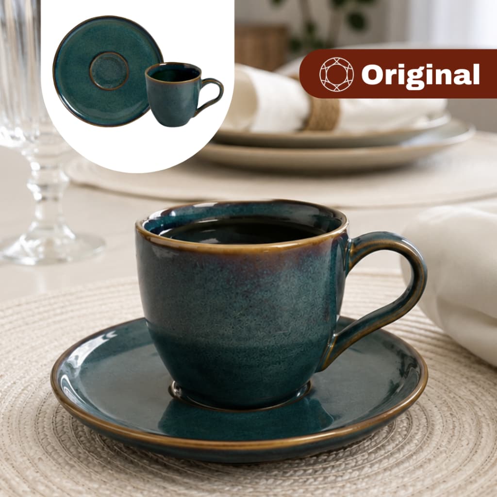 Xícara De Chá Com Pires Orgânico Bio Oceano 170Ml Porto Brasil - Original