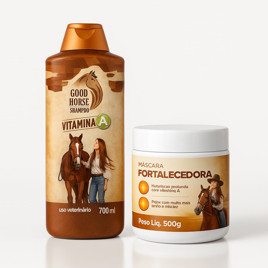 Kit Capilar Good Horse Shampoo de Cavalo e Máscara Hidratante - Força e Crescimento para Cabelo