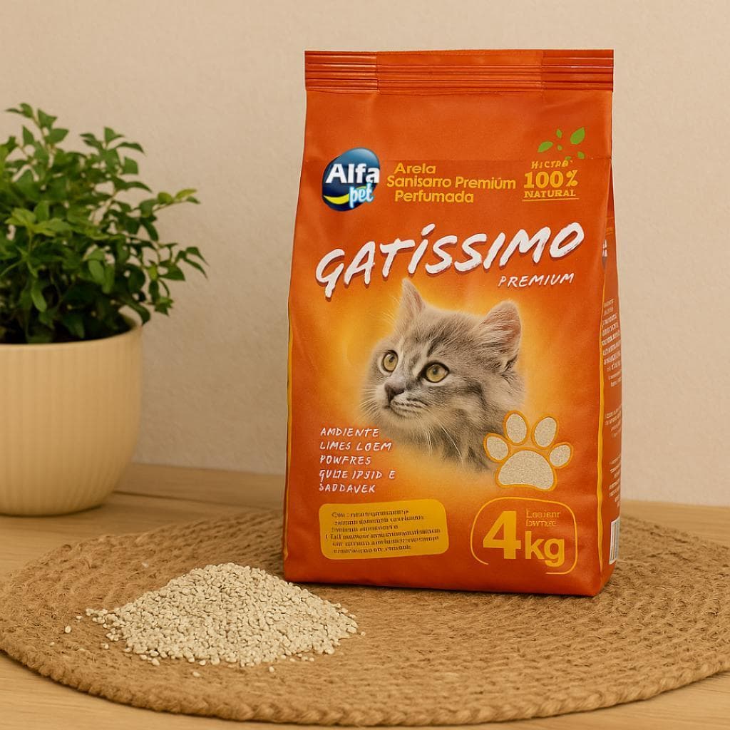 Kit Areia Sanitária Higiênica Perfumada De 4Kg a 20Kg Gratíssimo Premium