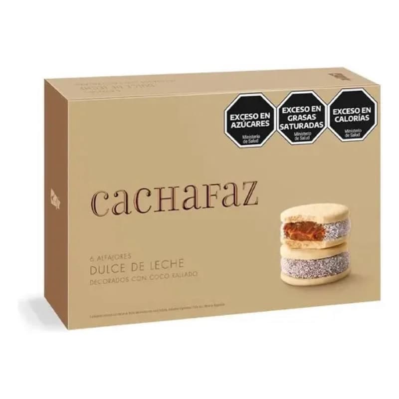 Alfajor Cachafaz Doce de Leite com Coco Ralado Caixa 6 Unidades 360g Importado