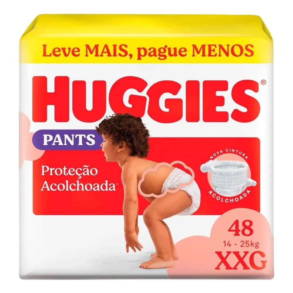 Fralda Huggies Pants | Roupinha | Proteção Acolchoada | XXG 48 Unidades