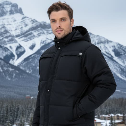 Casaco Masculino Impermeável Parka Forrada Jaqueta Térmica Inverno Frio Chuva Neve Viagem Capuz Removível Bolsos