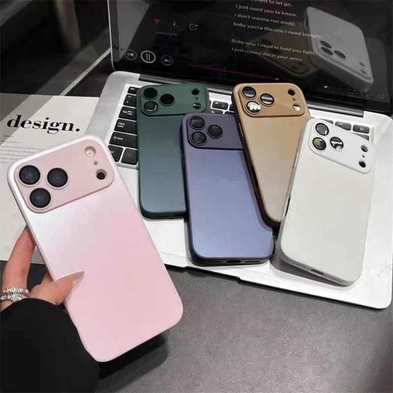 Estojo Caixa De Vidro Fosco Roxo Escuro Capinha De Celular Para iPhone 17 16 15 14 13 12 11 capa anti impacto ipnone 17