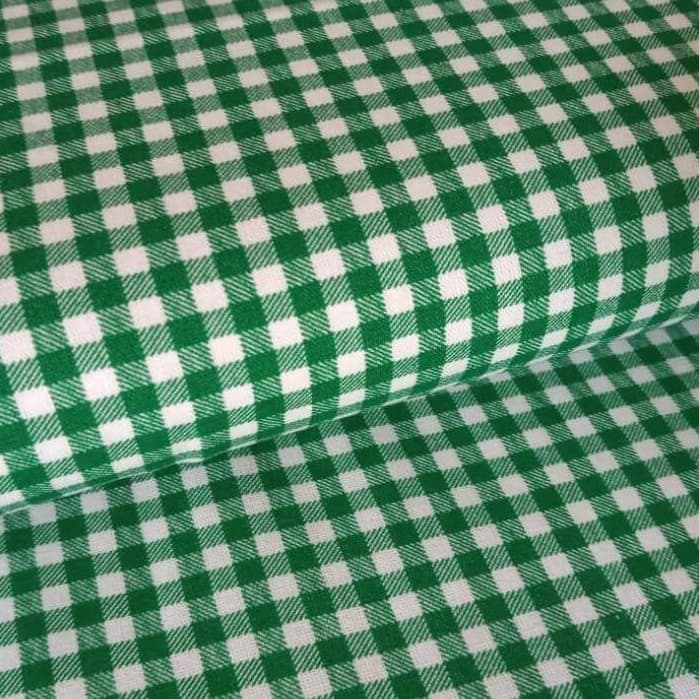Tecido Tricoline 100% Algodão xadrez verde 50x150cm Patchwork Costura Criativa