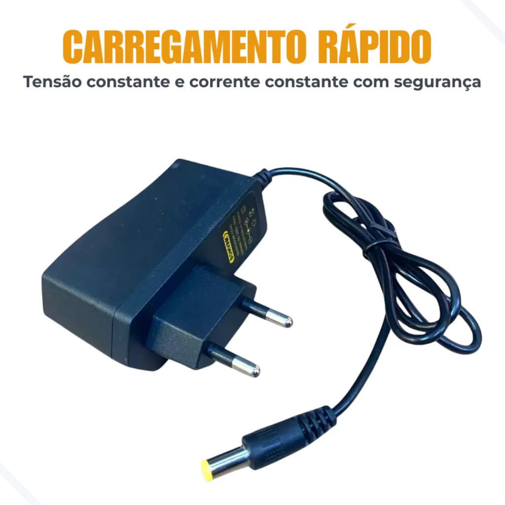 Fonte Carregador Bateria Lítio 12V Para Parafusadeira Furadeira Compatível Bivolt