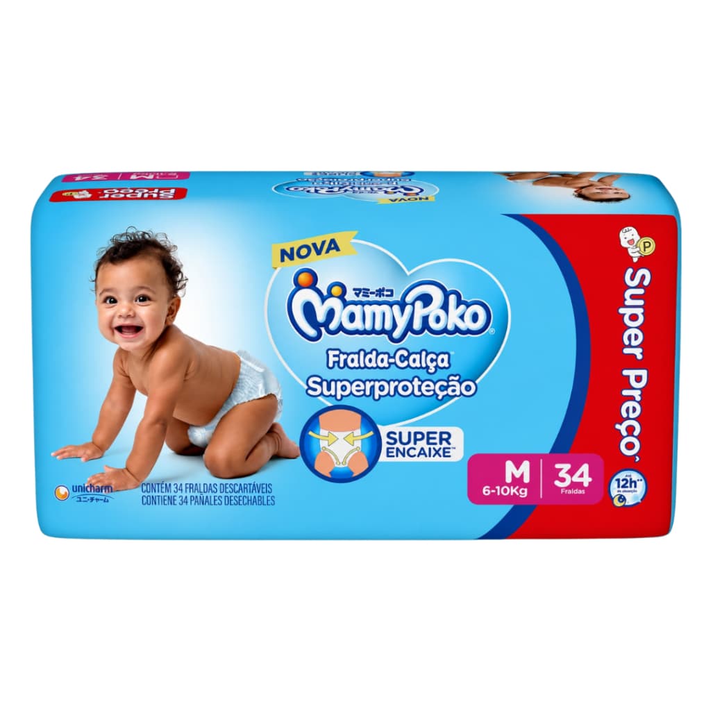 Fralda-Calça Infantil MamyPoko Superproteção com Barreiras Antivazamento Jumbo