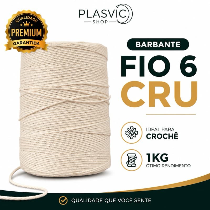 Barbante CRU 1KG Fio 6 para crochê - Top 1