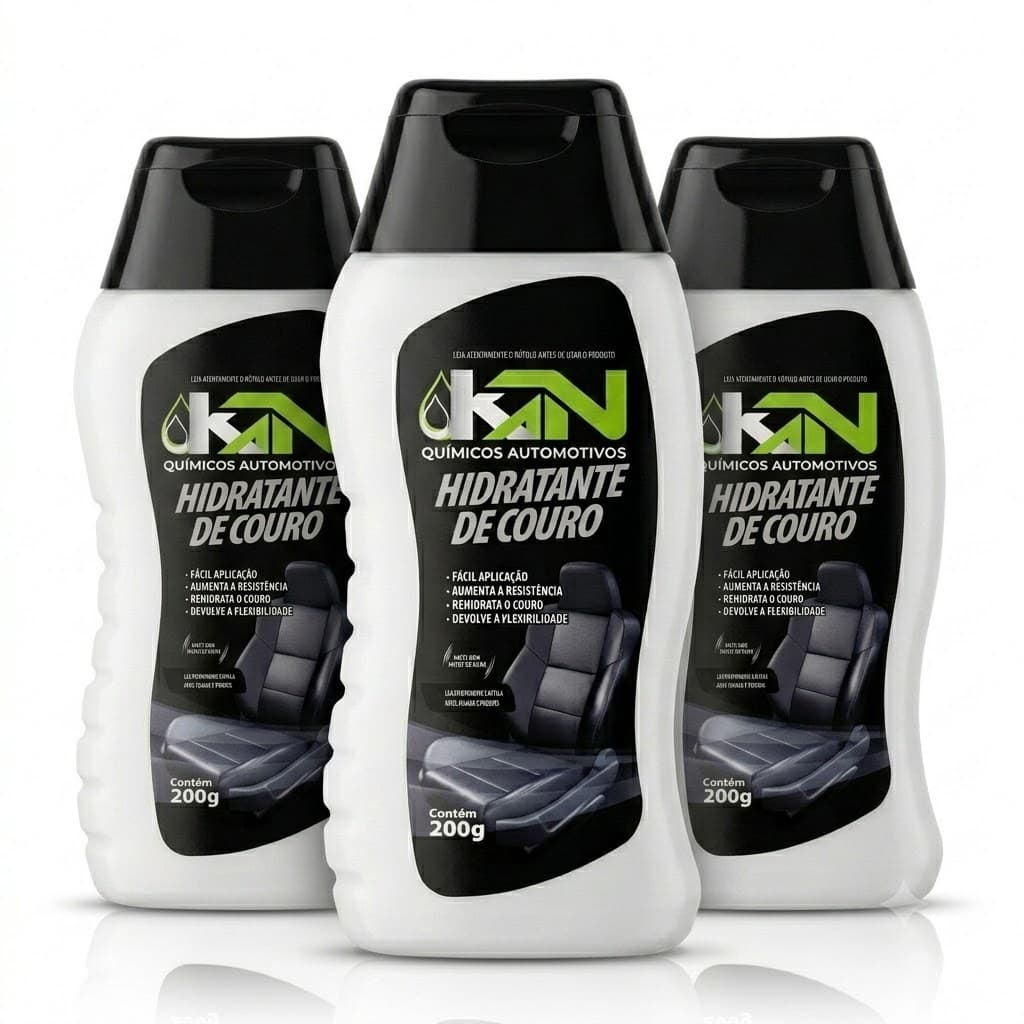 KIT 3 Hidratante Revitalizador Para Bancos De Carro Sofá Jaquetas de Couro Em Gel 200g KN Automotivo
