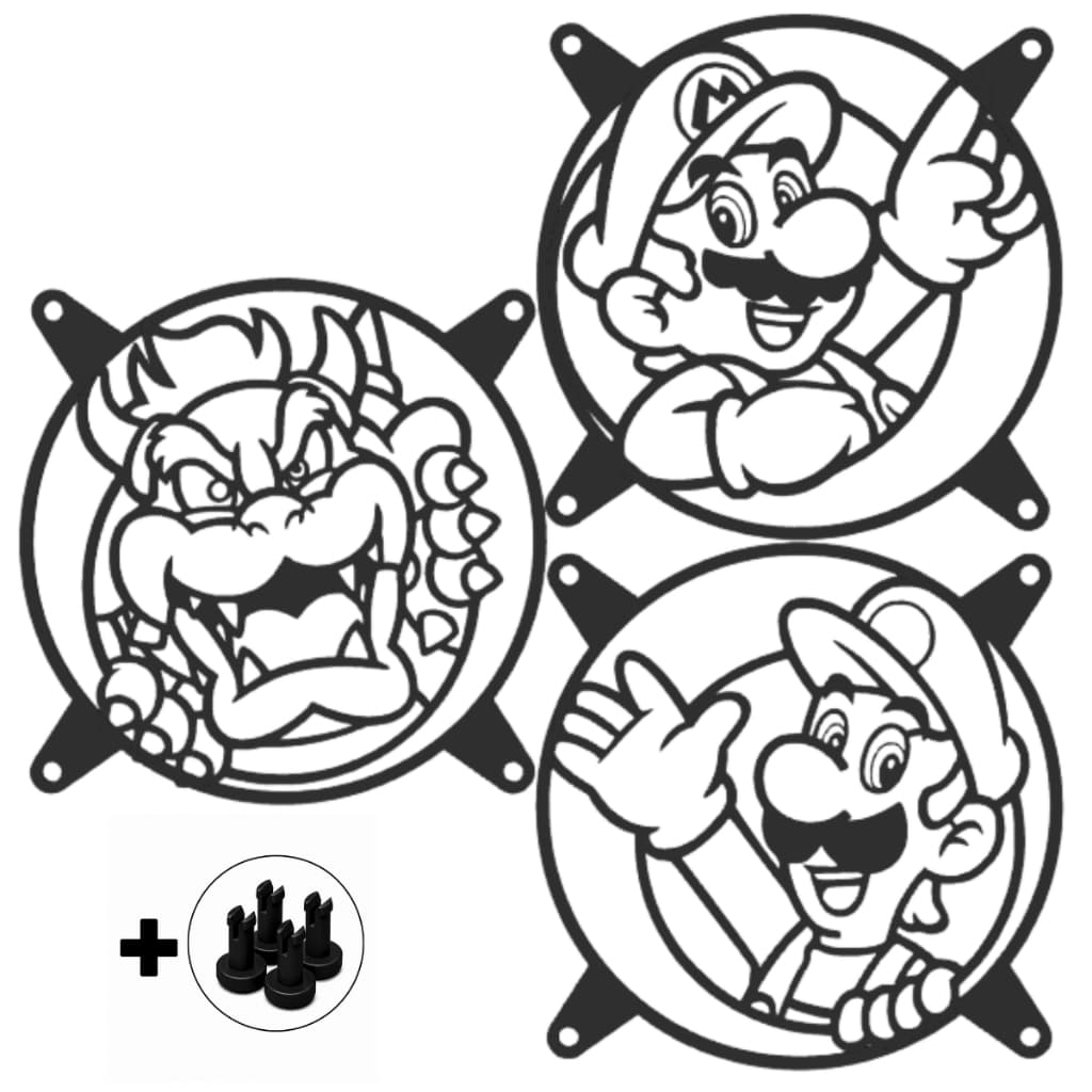 Grade Fan 120mm Super Mario PC Gamer Mario Luigi Bowser Cooler Setup Gamer