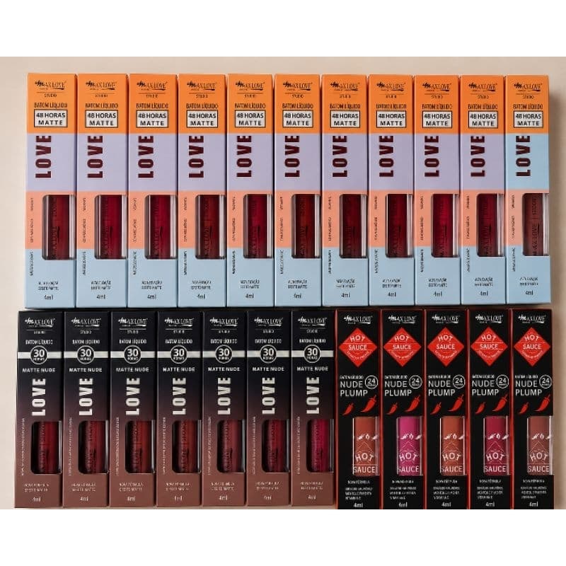 kit 24 batons Max Love Líquido Matte cores variadas