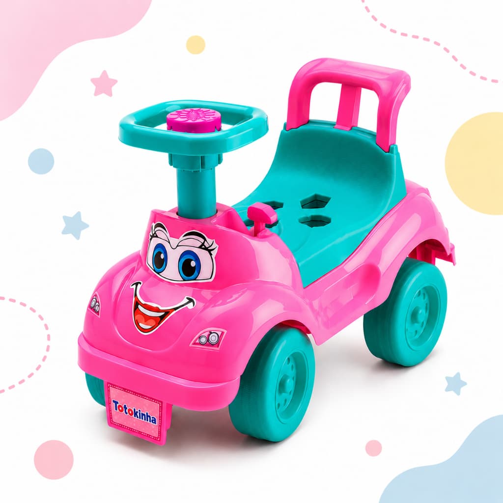 Totokinha Rosa Clássica Triciclo Carrinho de Passeio Totoka Menina - Cardoso Brinquedos