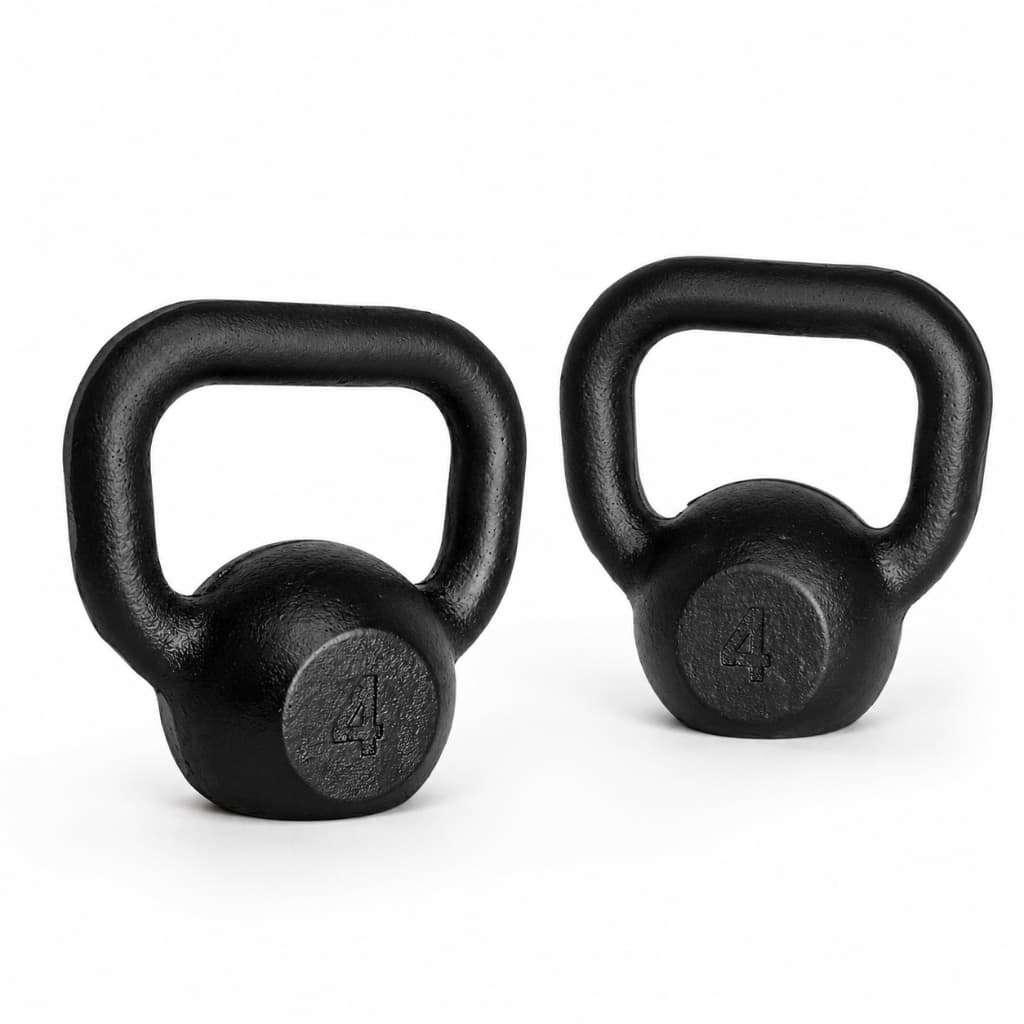 KIT PAR KETTLEBELL 4KG FERRO FUNDIDO MUSCULAÇÃO ACADEMIA FITNESS TREINO FUNCIONAL CROSSFIT EXERCÍCIOS EM CASA