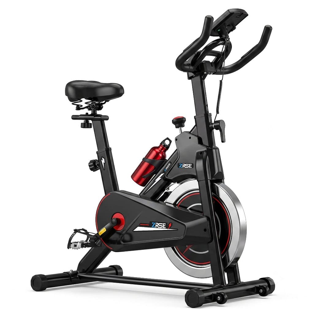 ZRSE Bicicleta Ergométrica Spinning de Resistência Mecânica com Monitor Peso Suporte Máximo 150kg