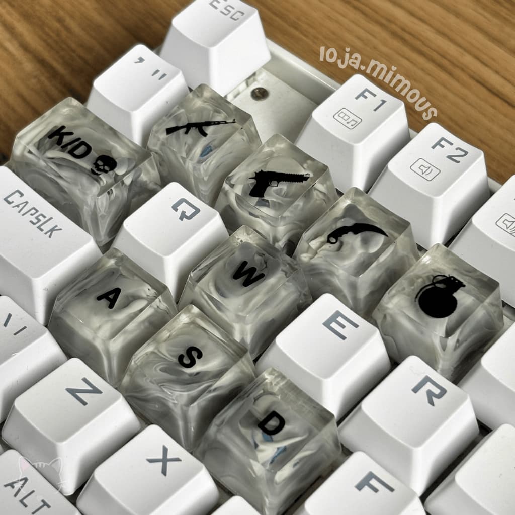 Keycaps CS2 - CS GO - Teclas para teclado mecânico efeito fumaça  - LEIA A DESCRIÇÃO