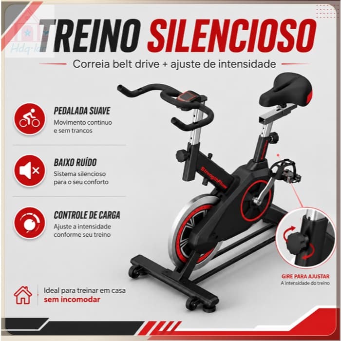 Bicicleta Ergométrica Spinning Bike mecânica suporta até 120 kg ideal para emagrecer em casa pedala V3
