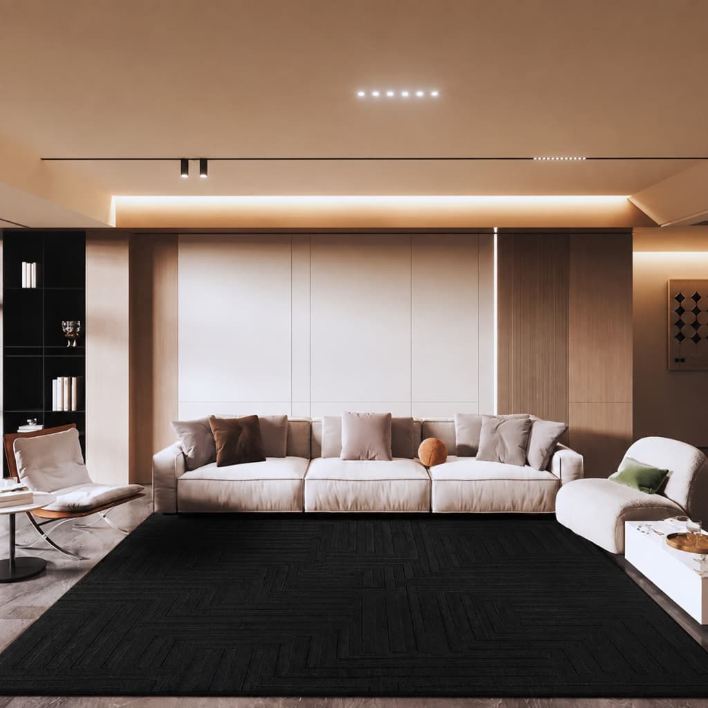 Tapete de Sala Gigante 2,00m x 3,00m Itália Preto Aveludado Premium Várias Cores Antiderrapante Moderno