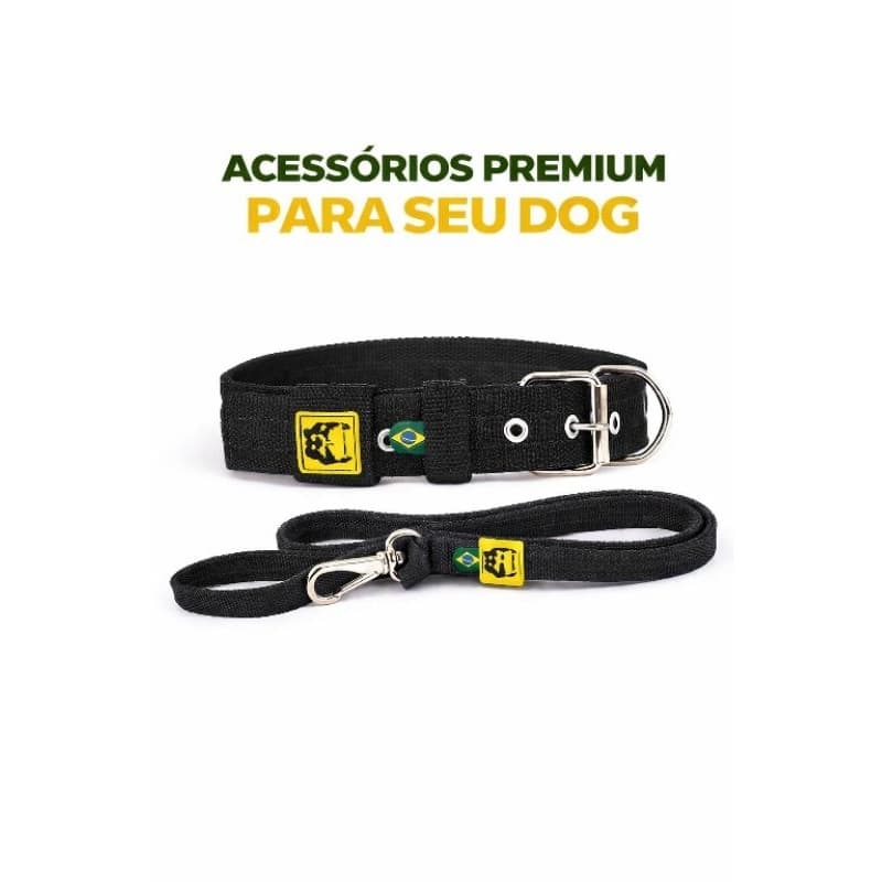 kit coleira para  Pit bull e outros adestramento com guia larga e reforçada conforto para seu pet.