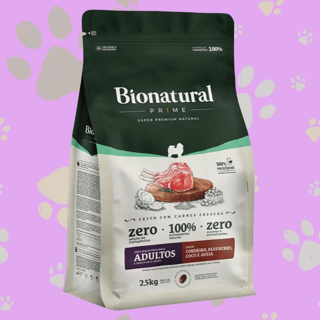 Ração para Cachorros Adultos Raças Pequenos Sabor Cordeiro 2,5kg - Bionatural