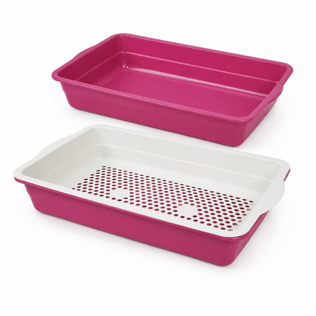 Kit Caixa de Areia com Peneira para Gato 3 Itens Furba Fácil Banheiro Higiênico Bandeja Sanitária