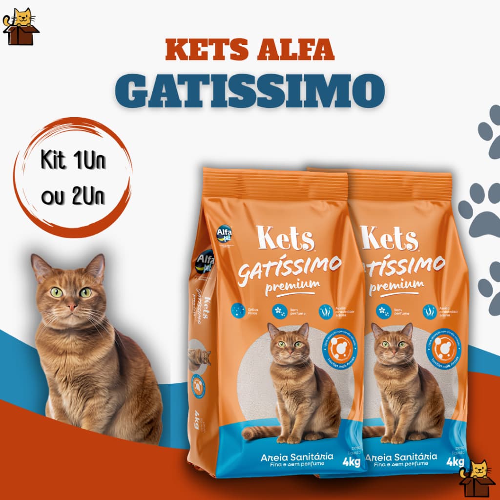 Areia Sanitária Higiênica Para Gatos Anti Odor Gatissimo Sem Perfume 1 Pacote de 4kg