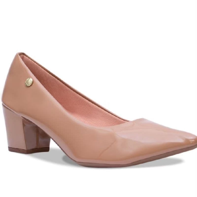 Sapato Social Scarpin  Bico Fino Elegante Confortável Salto Grosso Confortável Moda Escritório