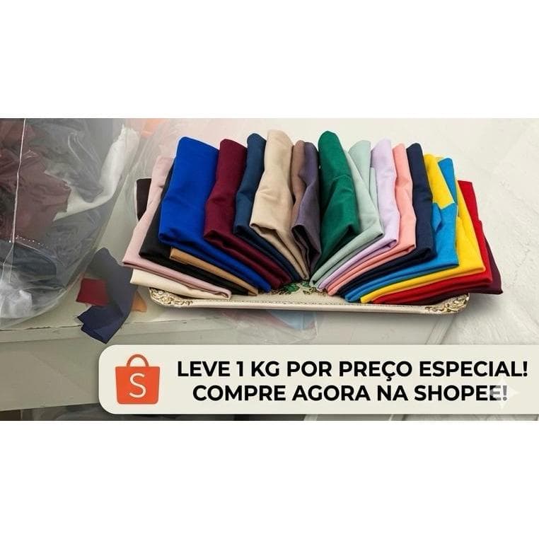 Kit Retalhos De Tecidos Variados Lisos 1kg Sortidos Para Artesanato, Costura E Patchwork