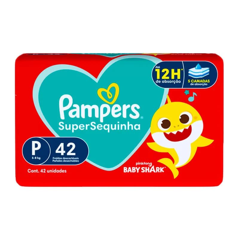 Fralda Pampers SuperSequinha P C/42 BabyShark