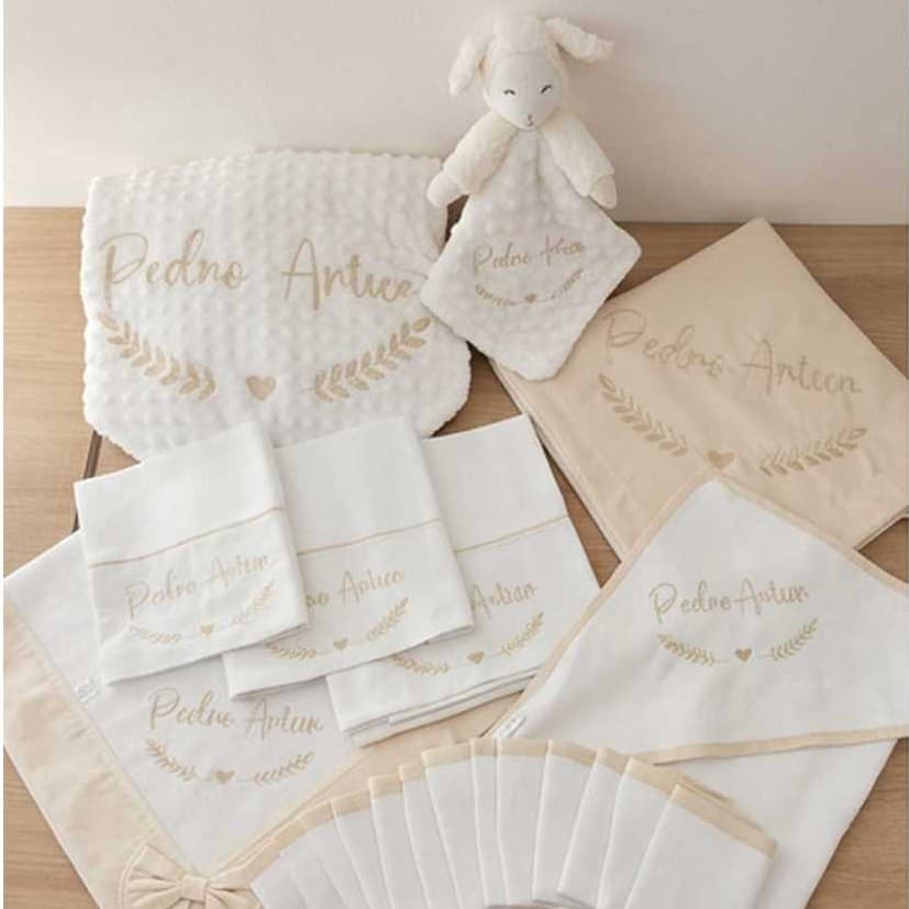 Kit Maternidade | Enxoval Bebê | Presente Personalizado nome do bebe 100% Algodão Qualidade Premium