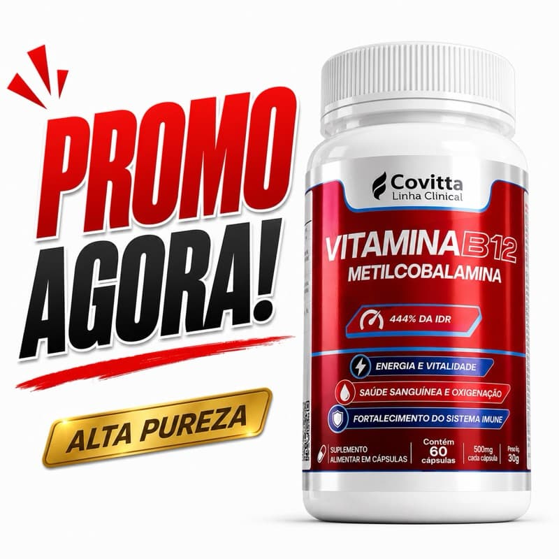 Vitamina B12 Covitta Metilcobalamina Alta Pureza 60 Cáps Suplemento Alimentar