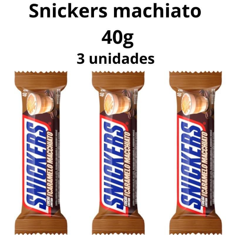Kit 3 Chocolate Snickers Macchiato Pistache Chocolate Snickers Doces Importados Eua Morango Chantilly